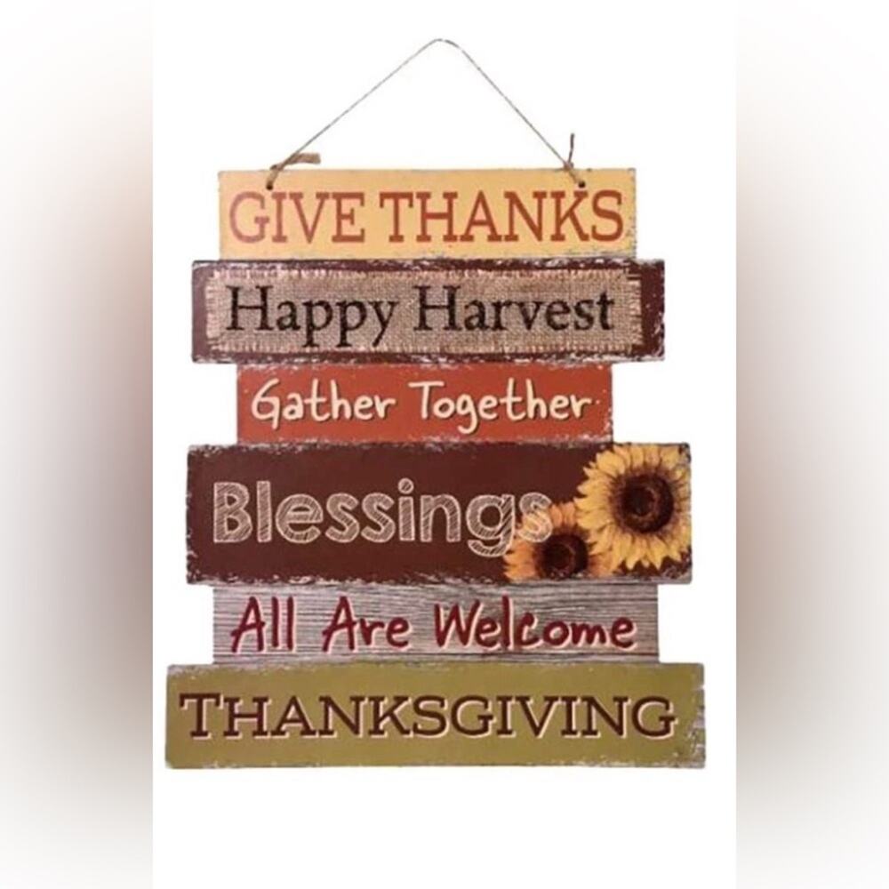Greenbrier Fall Decoration Hanging Indoor Outdoor Welcome Wood Sign